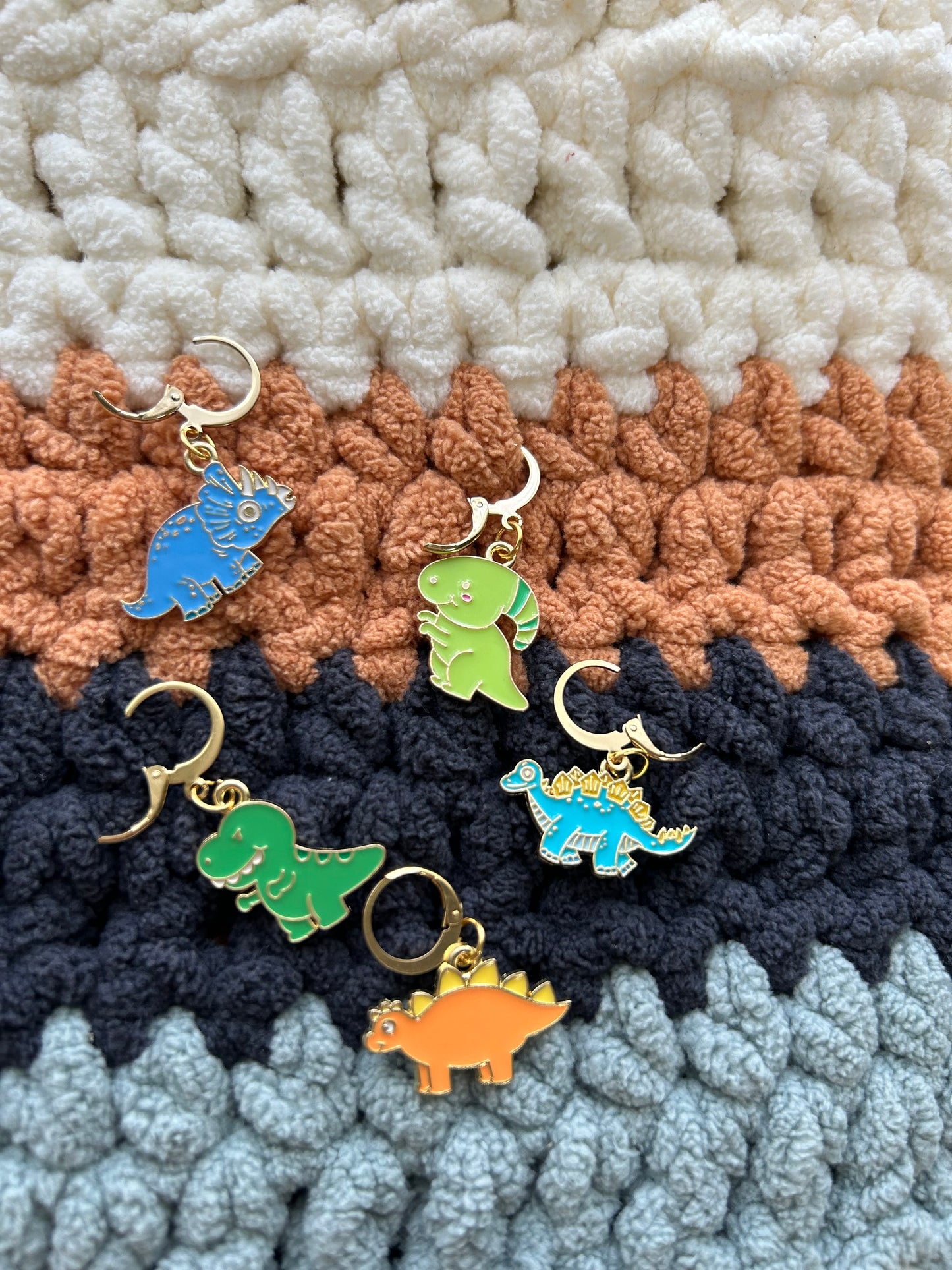 Dino Stitch Markers 5pk