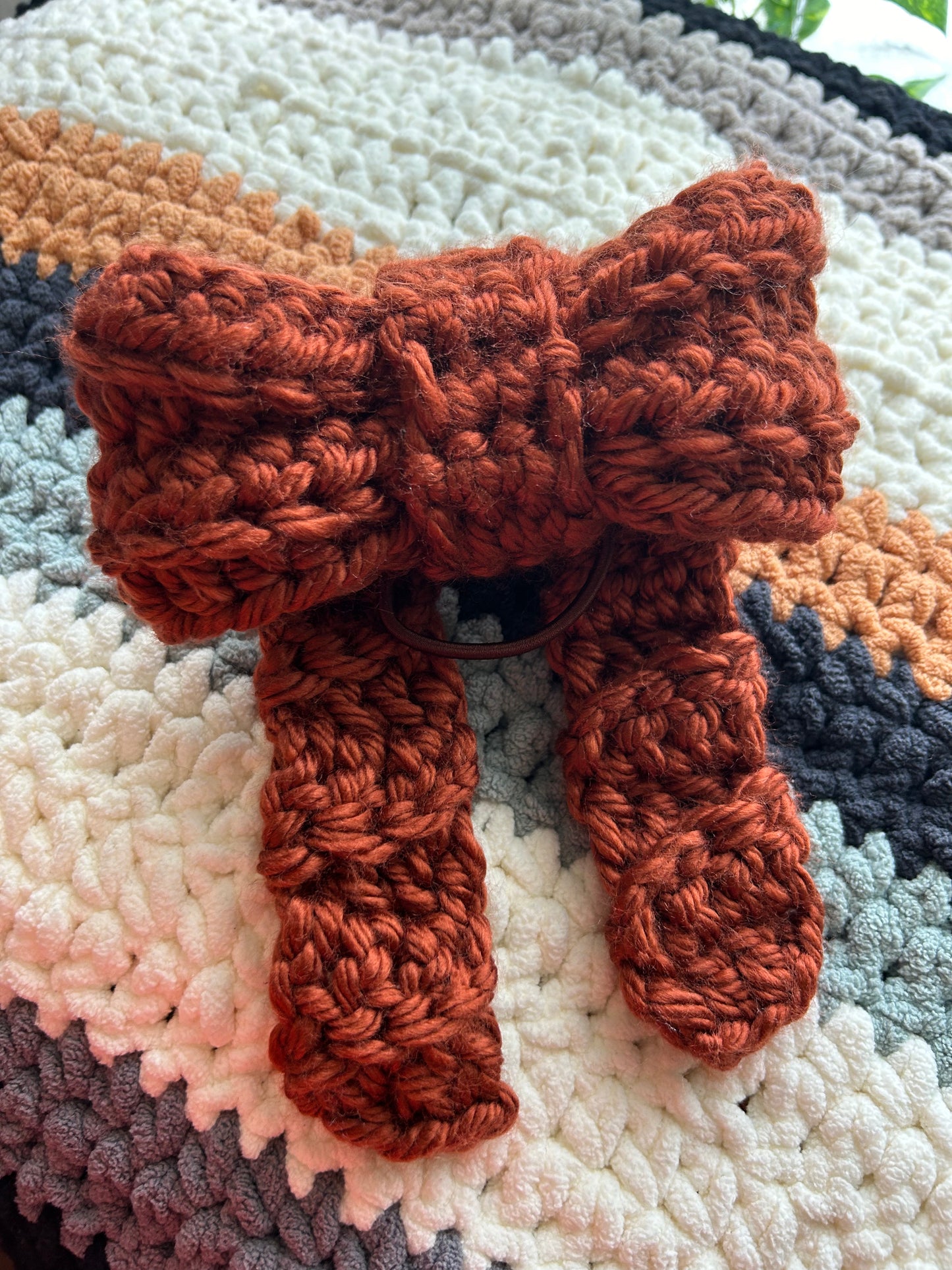 Autumn Chunky Coquette Bow with Hair Tie